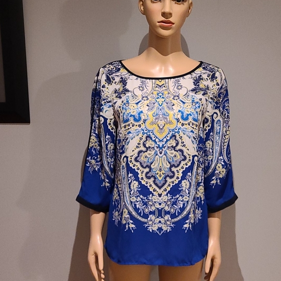 Adrianna Pappell paisley and floral top size S